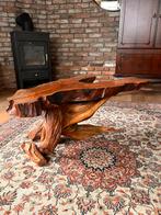 Unieke Vintage Boomstamtafel, Huis en Inrichting, Tafels | Salontafels, Ophalen, Gebruikt, 100 tot 150 cm, Eikenhout