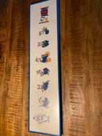 Borduurwerk konijntjes in op maat gemaakte lijst 80x20 cm, Gebruikt, Ophalen of Verzenden, Wanddecoratie