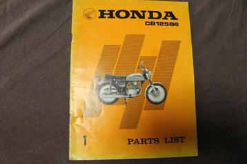 Honda CB125 B6 1974 motorcycle parts list CB125B6 beschikbaar voor biedingen