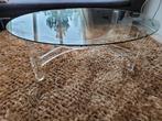 Glazen ovale tafel, Huis en Inrichting, 50 tot 100 cm, Minder dan 50 cm, 100 tot 150 cm, Design