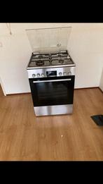RVS Bosch Gasfornuis 4 pits met elektrische oven, Ophalen, Gebruikt, 4 kookzones, Gas