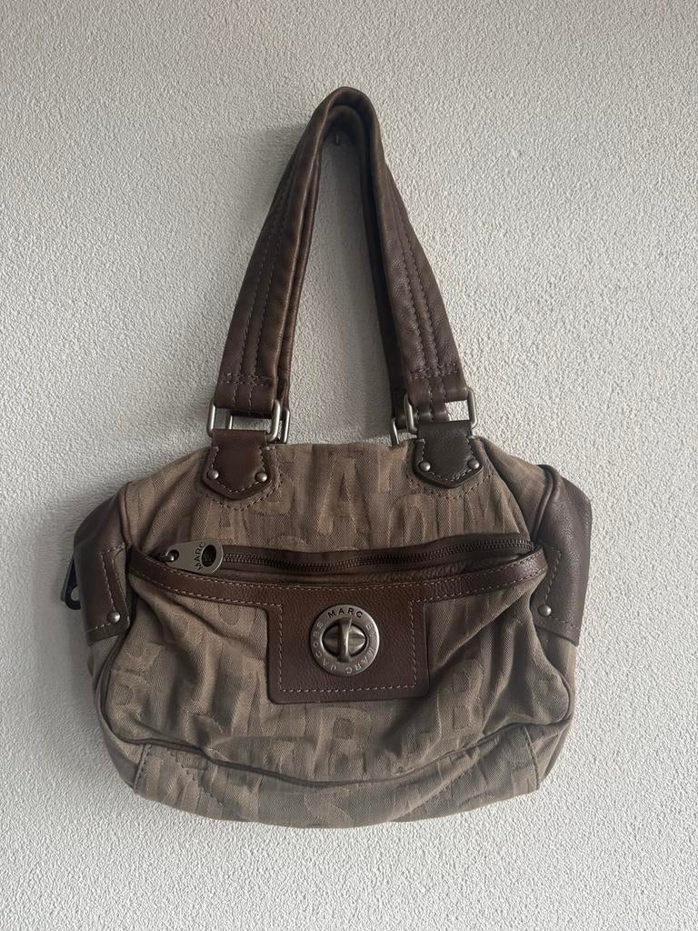 Marc by Marc Jacobs monogram logo print satchel bag, Marc by Marc Jacobs, Schoudertasje, Ophalen of Verzenden, Zo goed als nieuw