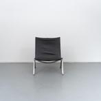 2 Fritz Hansen PK22 Fauteuil Zwart Leer - Staal, Niet ingevuld, Gebruikt, Minder dan 75 cm, Niet ingevuld