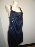 Marccain ijs blauwe jurk leren schouder banden glans N5 42, Blauw, Maat 42/44 (L), Ophalen of Verzenden, Zo goed als nieuw