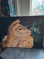 Schilderij van een Hert op Canvas, Ophalen of Verzenden