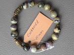 607 edelsteen armband Charoite/ Charoiet met groen 10mm, Overige kleuren, Nieuw, Ophalen of Verzenden, Elastiek