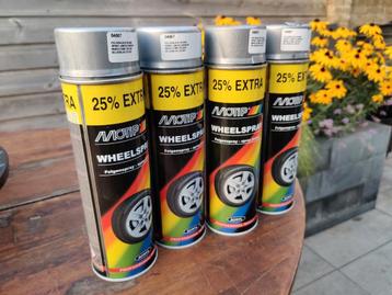 Motip Wheelspray grijs silver velgen lak verf nieuw 4 stuks beschikbaar voor biedingen