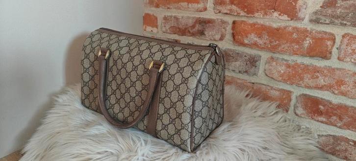 Gucci GG Ophidia Boston Handtas, Sieraden, Tassen en Uiterlijk, Tassen | Damestassen, Gebruikt, Handtas, Beige, Ophalen of Verzenden