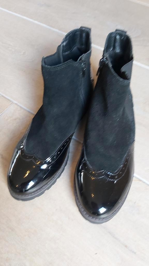 Enkellaarsjes, maat 38, zwart met rits en elastische zijkant, Kleding | Dames, Schoenen, Zo goed als nieuw, Lage of Enkellaarzen