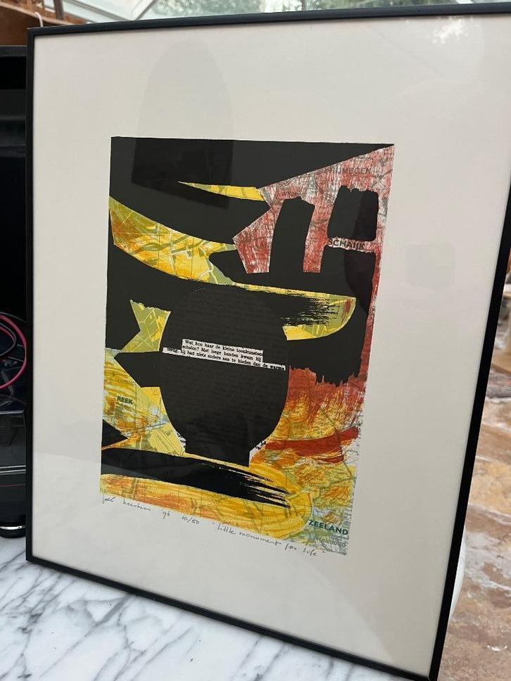 Zeefdruk Jose Heerkens " Little Monument for Life" ( 10/50), Antiek en Kunst, Kunst | Litho's en Zeefdrukken, Ophalen