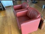2 stoel Leolux Fiabo rood leer staan in de weg, Huis en Inrichting, Fauteuils, Ophalen, Zo goed als nieuw, 50 tot 75 cm, Leer
