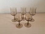 Vintage wijnglazen rookglas wijn glazen bruin, Ophalen of Verzenden, Zo goed als nieuw, Overige typen