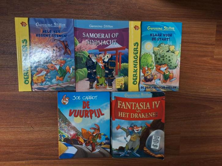 4 x Geronimo Stilton +1 Joe Carrot boeken, Boeken, Kinderboeken | Jeugd | onder 10 jaar, Zo goed als nieuw, Fictie algemeen, Ophalen of Verzenden