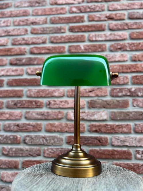 bankierslamp vintage, Huis en Inrichting, Lampen | Tafellampen, Zo goed als nieuw, Minder dan 50 cm, Metaal, Ophalen of Verzenden