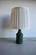 Vintage keramiek tafellamp lamp turquoise zwart, Huis en Inrichting, Lampen | Tafellampen, Verzenden, Zo goed als nieuw, Stof