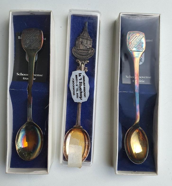3 Zilverkleurige Vintage Lepeltjes - Schoonhoven, Antiek en Kunst, Antiek | Bestek, Ophalen of Verzenden
