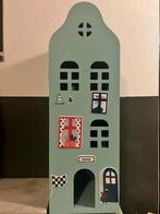 Hema poppenhuis houten grachtenpand turquoise, Kinderen en Baby's, Speelgoed | Poppenhuizen, Ophalen, Zo goed als nieuw, Poppenhuis