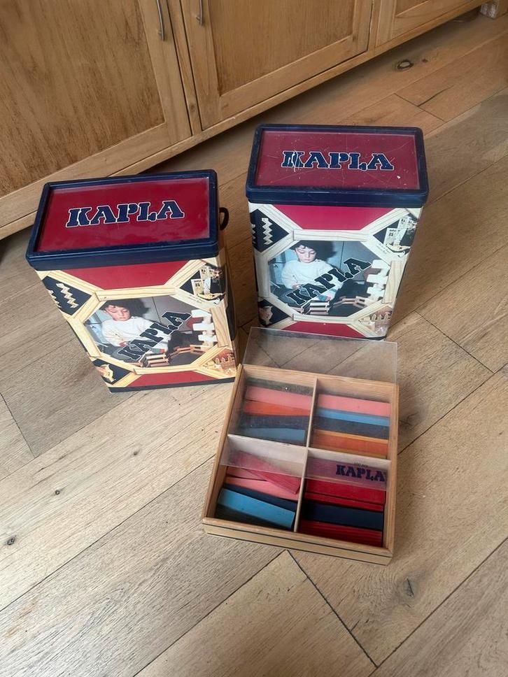 Kapla bouwstenen 2 dozen + kleuren blokjes, Kinderen en Baby's, Speelgoed | Bouwstenen, Gebruikt, Overige merken, Ophalen of Verzenden