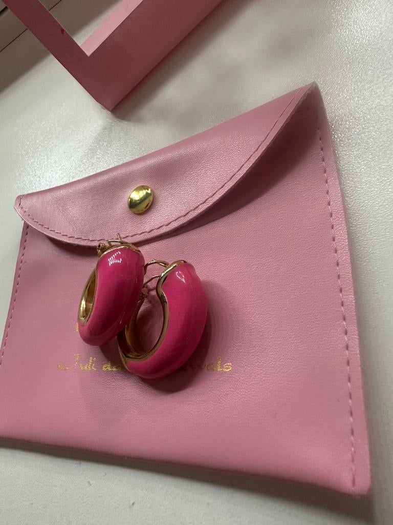 Juli dans oorbellen, Hangers, Ophalen of Verzenden, Zo goed als nieuw, Roze