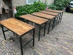 5 Oude inklapbare tafels/markttafels Oud Groen zeer uniek, Ophalen, Gebruikt, Rechthoekig, Metaal