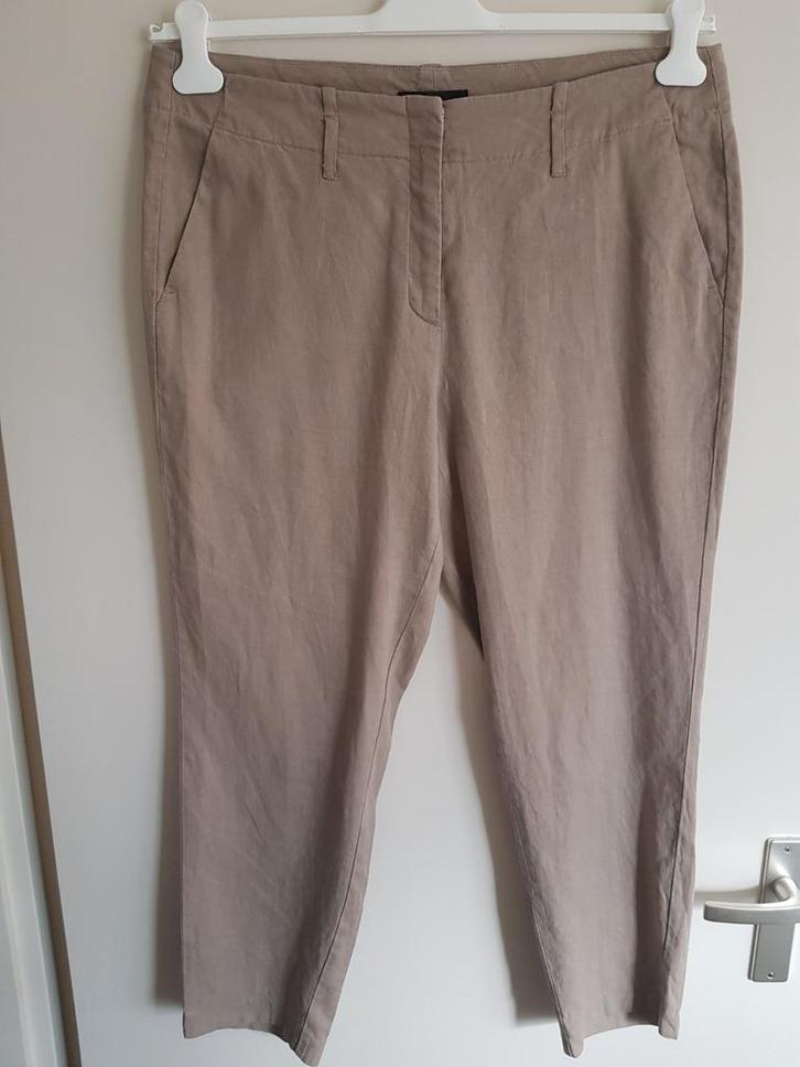 Cambio taupe katoen/ linnen pantalon type Kaia maat 44, Kleding | Dames, Broeken en Pantalons, Zo goed als nieuw, Maat 42/44 (L)