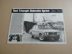 Test (uit oud tijdschrift) Triumph Dolomite Sprint (1973), Verzenden, Gebruikt, Auto's