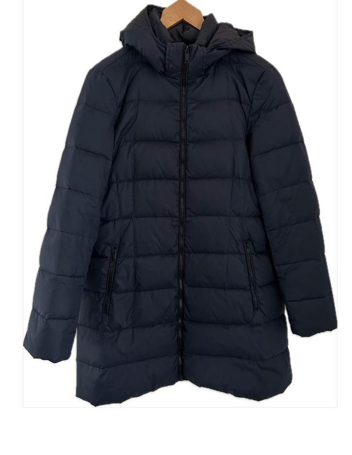 Donkerblauwe donsjas van 1.2.3, maat 42/44, Kleding | Dames, Jassen | Winter, Zo goed als nieuw, Maat 42/44 (L), Blauw, Ophalen of Verzenden