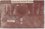 Par-4  Fantasie kaart ''Een kijkje inde trein'' Klepjeskaart, Verzenden, Voor 1920, Gelopen, Overige thema's