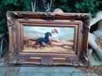 Olieverf Schilderij "2 Honden" in Barokke Sierlijst