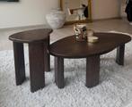 Salontafel + bijzettafel, Huis en Inrichting, Tafels | Salontafels, Ophalen, 50 tot 100 cm, Rond, Zo goed als nieuw