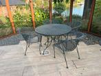 IJzeren Tuinset met 4 Stoelen, Ophalen, Gebruikt, Eettafel, Tuinset