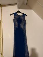 Elegante blauwe galajurk met strass, Kleding | Dames, Gelegenheidskleding, Maat 38/40 (M), Galajurk, Blauw, Ophalen of Verzenden