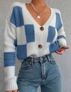Leuke trui vest jasje blauw wit maat M, Kleding | Dames, Truien en Vesten, Verzenden, Zo goed als nieuw, Blauw