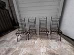 Gietijzeren terrasstoelen - set van 4, Ophalen, Gebruikt, Metaal