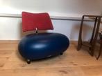 Prachtige Leolux Pallone blauw - rood, Huis en Inrichting, Fauteuils, Ophalen, Gebruikt, 50 tot 75 cm, Leer