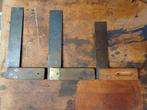 3 oude winkelhaken hout en messing/ koper, Antiek en Kunst, Ophalen of Verzenden