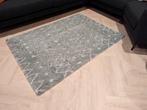 Vloerkleed olijfgroen met wit motief 120 x 170, 100 tot 150 cm, 150 tot 200 cm, Wit, Rechthoekig