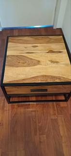 Zgan sheesham salon tafel., Ophalen, 50 tot 100 cm, Vierkant, 50 tot 100 cm