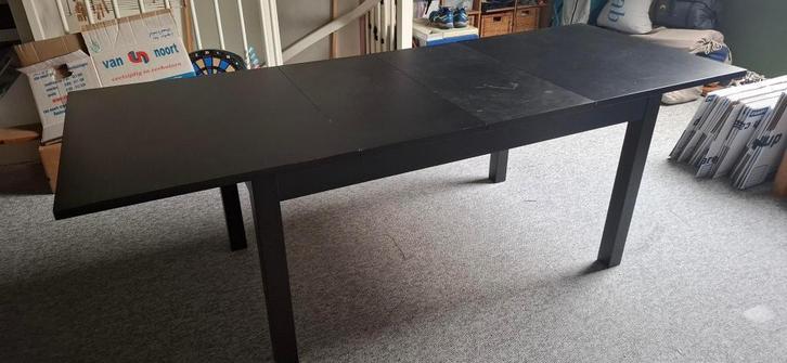 Verstelbare eettafel IKEA Bjursta (zwart), Huis en Inrichting, Tafels | Eettafels, Gebruikt, 50 tot 100 cm, 200 cm of meer, Vijf personen of meer