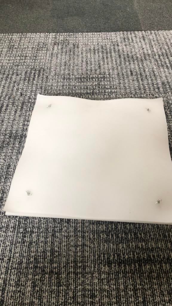 Plafonnière 45x45 cm vierkant mat glas, Ophalen of Verzenden, Zo goed als nieuw, Glas, Modern