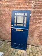 Gratis: Blauwe voordeur met glas, Ophalen, Gebruikt, 80 tot 100 cm, 200 tot 215 cm