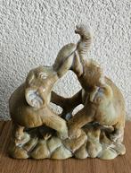 Olifanten speksteen prachtig, boekensteun, gemerkt, vintage!, Antiek en Kunst, Ophalen of Verzenden