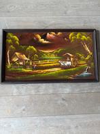 Schilderij: Indonesisch Landschap met Ossenkar, Ophalen