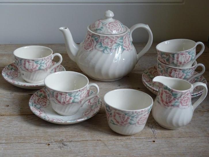 Servies, BARRATTS, Roze Roos, Antiek en Kunst, Antiek | Servies compleet, Ophalen of Verzenden