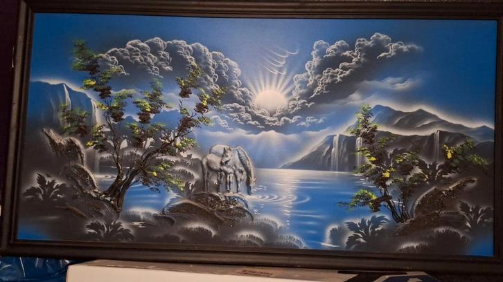 3D Paardenschilderij t.e.a.b, Antiek en Kunst, Kunst | Schilderijen | Klassiek, Ophalen of Verzenden