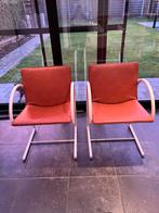 2 vintage metaform Cirkel stoelen bruin/oranje, Twee, Gebruikt, Bruin, Metaal