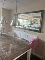 Zwarte spiegel met geslepen glas, Huis en Inrichting, Woonaccessoires | Spiegels, Ophalen