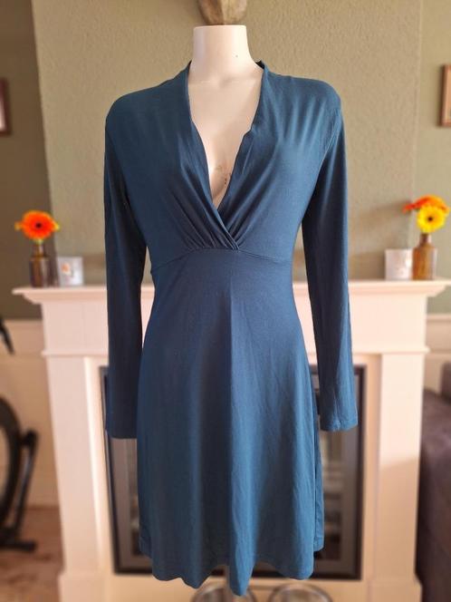 Mylene petrol chique jurk S 36 gratis verzenden in NL, Kleding | Dames, Jurken, Gedragen, Maat 36 (S), Blauw, Knielengte, Verzenden