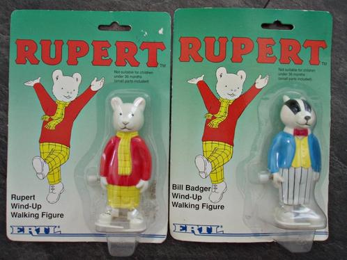 Opwindfiguur Rupert Bear + Billy Badger Bruintje Beer Nieuw, Verzamelen, Stripfiguren, Nieuw, Beeldje of Figuurtje, Overige figuren