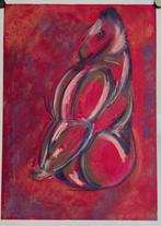 Wie herkent de maker? Pastelkrijt. 50x70, Antiek en Kunst, Ophalen of Verzenden
